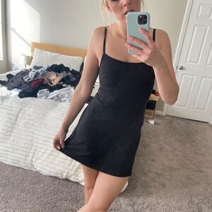 lululemon athletica Sleek Black Mini Dress nwot